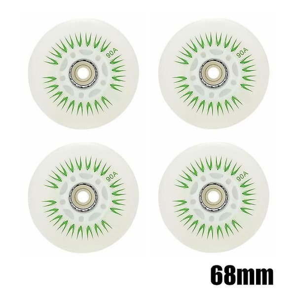 4 STK Flash Inline Skøjtehjul 90A LED Lysende Skøjtehjul 80 76 72 68 Blue 76mm