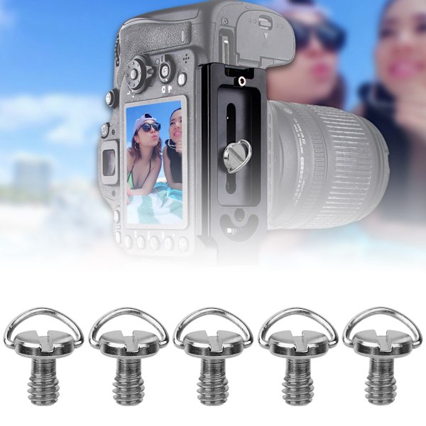 5 st 1/4\" Kameraskruvar för Snabbkopplingsplatta - Vikbar C-Ring Adapter för Stativ & Monopod