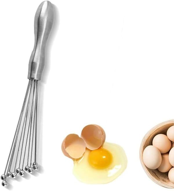 25 cm Eggvisp, Rustfritt Stål Visp, Eggebatter, Manuell Mikser for Sauser, Krem, Egg