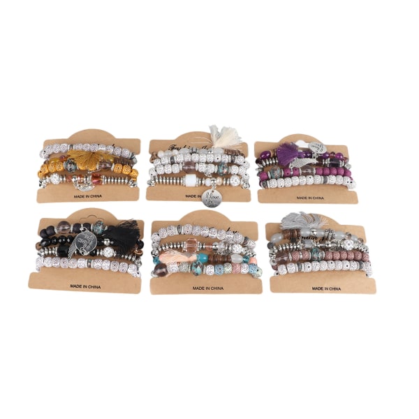 Bohemian Colorful Beads Armband Multilayer Stapelbart Beaded Armband Multicolor Stretch Beads Armband för kvinnor