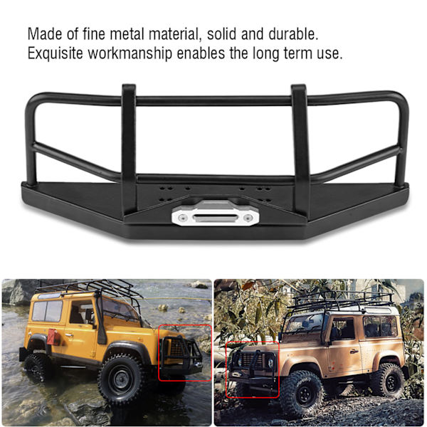 Crashproof Metal Front Bumper til RC4WD D90 Axial SCX10 1/10 RC Klatrebil