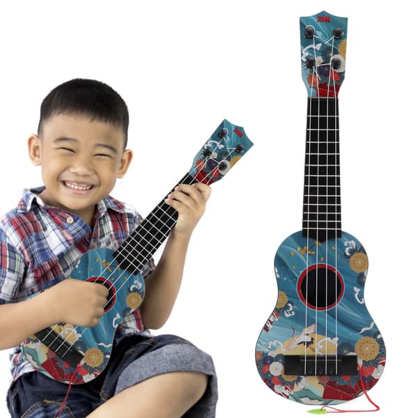 Barnleksak Ukulele Mini Plastgitarr Musikinstrument för förskolebarn Present Blå
