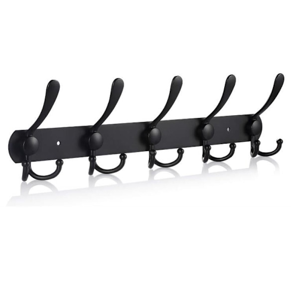 (15 Hooks, 2 Packs)Wall Hooks, Wall Mounted Coat Rack, Coat Hooks, Stainless Steel Wall Mounted Coat Rack, Coat Rack, Black Wall Hook