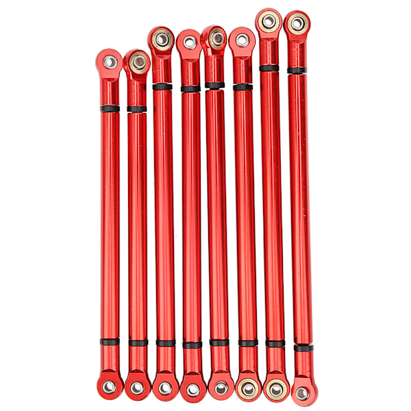 8 kpl punaisen alumiiniseoksen linkkisauvaa SCX10 1/10 mittakaavan 313 mm akselivälillä varustetulle RC-maastokiipeilyautolle