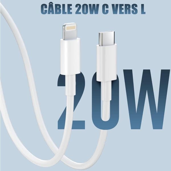 [02] 2-pak hurtigoplader til iPhone, 20 W PD USB-C strømadapter med 2 m USB C til Lightning-kabel til iPhone 14/14 Pro/13/13 Pro/13 Pro Max/13 Min