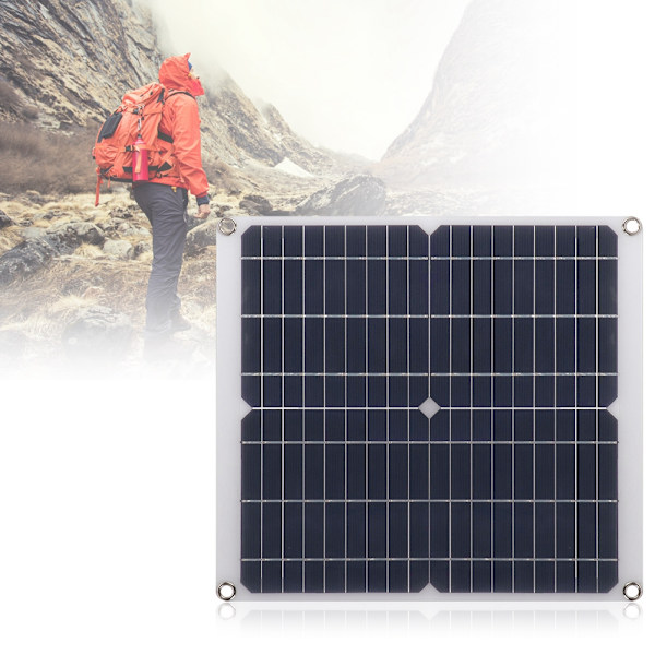 Dobbelt USB Solar Oplader Bærbart Solpanel med Klips til Camping Udendørs