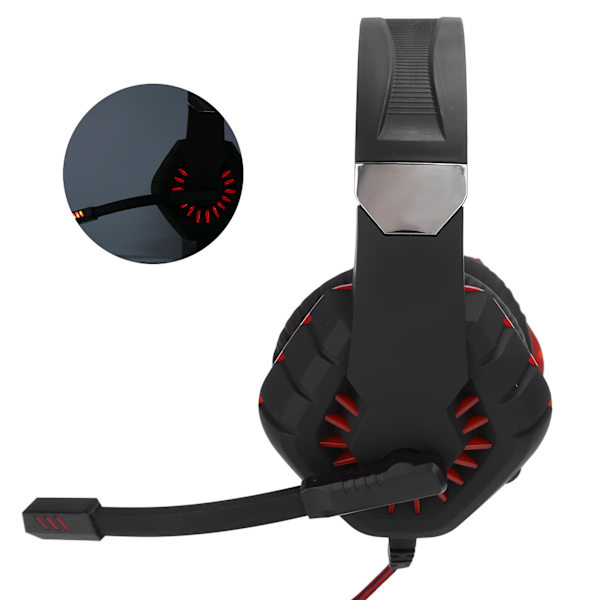 Kablet Gaming Headset med LED-lys Støjreducerende Mikrofon 3,5 mm USB