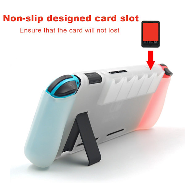 Integrerat Transparent TPU-skal med kortspår + Knappar + Skyddsfilmset för Switch
