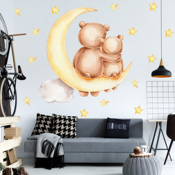Little Bear Wall Stickers Wall Stickers Mural Decals for Soverom Stue TV Vegg