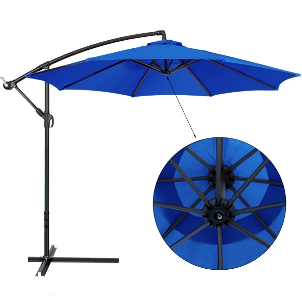 Udendørs parasol haveparaply udskiftning paraplybetræk - ingen paraplyramme lavvandet top egnet til 2,7m 6 ribben
