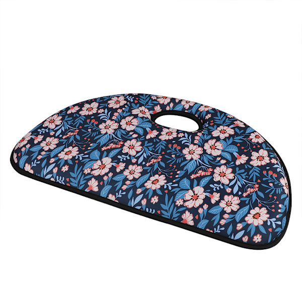(Halvcirkelformet fortrykt front + sort bagside) SBR + svamp knæpuder havearbejde og husarbejde knæpuder 50x30x4.5cm