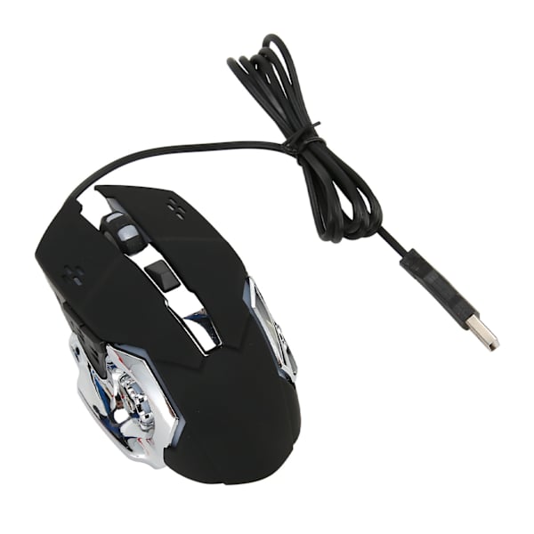 Ledningsforbundet Gaming Mus USB Optisk Computer Mus med RGB Baggrundsbelysning 4 Justerbar DPI Op til 3600 Bærbar Lydløs Mus til Windows 7 8 10 XP Sort