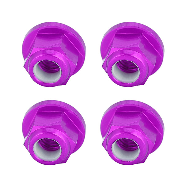 4 kpl Alumiini M4 Rengasmutterit Sopivat Fayee 1/12 WL 1/12 12423 Maastoautolle Violetti 0119P