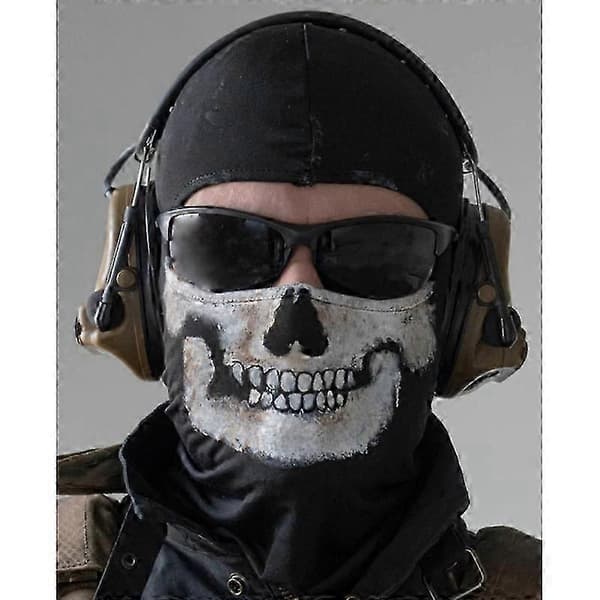 COD:MW2 Ghost Skull Balaclava Ghost Simon Riley Face War Game Cosplay Mask Protection Skull Pattern Balaclava Mask Ghost