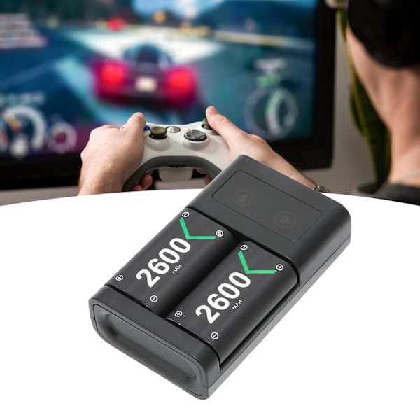 Latautuva akunpaketti Xbox One:lle 2x2600mAh akku latausasemalla Xbox One S:lle Xbox Series X S:lle