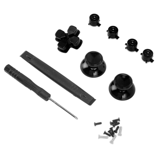 Knappesett for utskifting av aluminiumlegering Dpad-knapper for PS5-kontrollertilbehør Svart