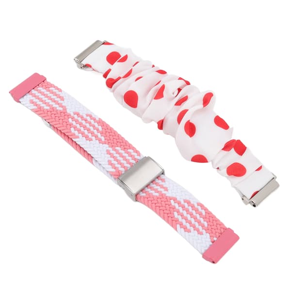 2 st Vävda Klockarmband för Fitbit Versa Justerbart Elastiskt Hårband med 4 Fjäderstift