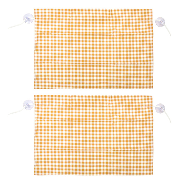 2 st Grid Design Anti-UV Bilskydd för Sidofönster med Sugkoppar, Gult Rutnät