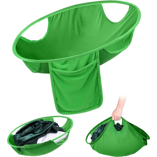 Kokoontaitettava pyykinpyykkipukki - 21'' vihreä, kannettava sisäänvedettävä pyykinpesuvaijeri, kokoontaitettava pyykinsäilytysvaijeri, likaisen pyykin hylly, pyykkipussi Co