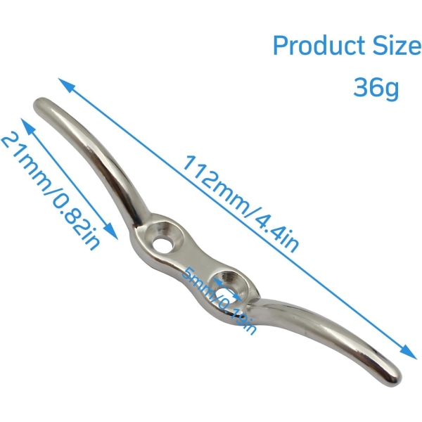 4 stk. fortøjningsklopper, mast tovkrog, krog med tovklaffer, rustfrit stål, poleret havvand og anti-korrosion, marine fastgørelsesfittings til dockdæksbase