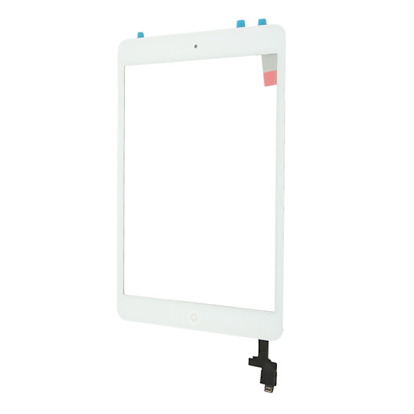 IOS Mini 1 2 Tablet Touch Screen Digitizer Glasmontering med IC Chip Nøgle Integreret Klæbemiddel Hvid