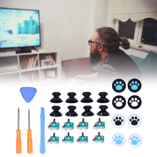 Analog Joystick Kit Komfortabel Holdbar Nem at Installere Controller Reservedele til Xbox OneQM21070991 (Kattepoter)