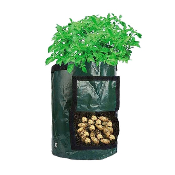 Istutuskassi PE Ympäristöystävällinen hengittävä kasvien kasvatuspussi Puutarhan istutuskassi Puutarhatyökalu Tummanvihreä 3 gallonaa 25x22cm