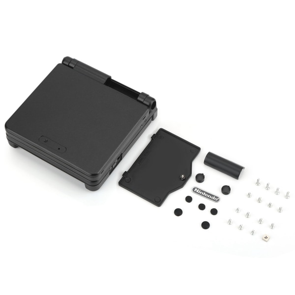 För Nintendo Game Boy Advance GBA SP Protective ABS Case Cover Repair Parts Kit Svart
