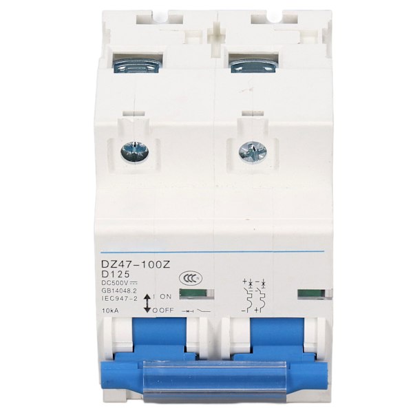 DC-afbryder med 10KA brydekapacitet, 36mm DIN-skinne - Miniatureafbryder DC500V 125A med overbelastningsbeskyttelse