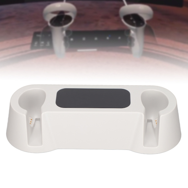 Dubbel Laddningsdocka Snabbladdning Touch-kontroll Laddningsdocka med 2 Laddningsbara Batterier för Oculus Quest 2