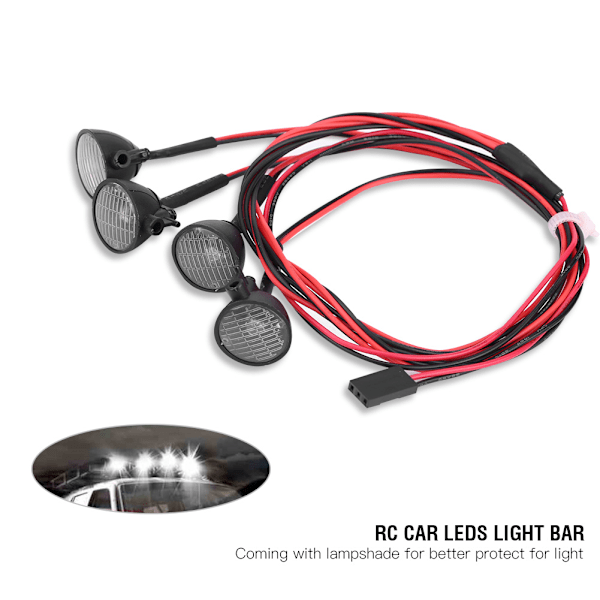 RC-kiipeilijän LED-valopalkin kattovalot lampun lisävaruste Axial scx10 Traxxas trx-4 autolle (valkoinen)