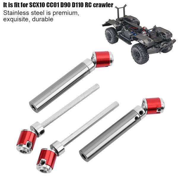 2 kpl Universal Drive Shaft CVD 110-155mm SCX10 CC01 D90 D110 RC-kiipeilijälle