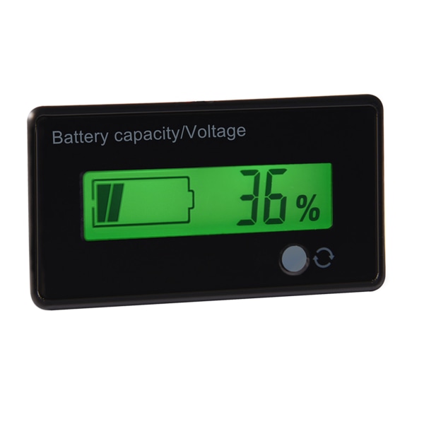 Grön bakgrundsbelyst LCD-display Batterikapacitet Spänningsmätare Testare Voltmeter Monitor