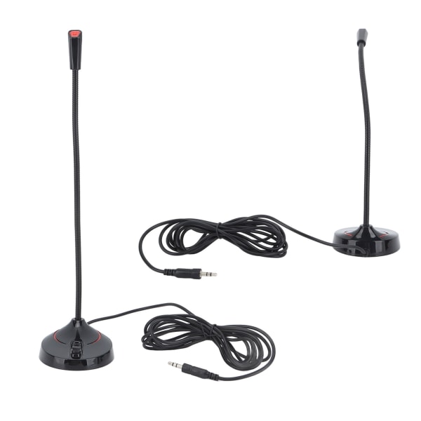 Svanehals Trådløs Mikrofon Svart 360 Grader Opptak Desktop Svanehals Mikrofon for Karaoke Konferanse Opptak 3.5mm