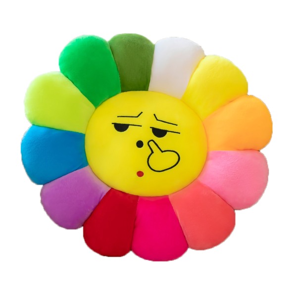 Färgglad solroskudde Cartoon Expression Flower Kudde Tygkudde för kontorssoffaTyp 8