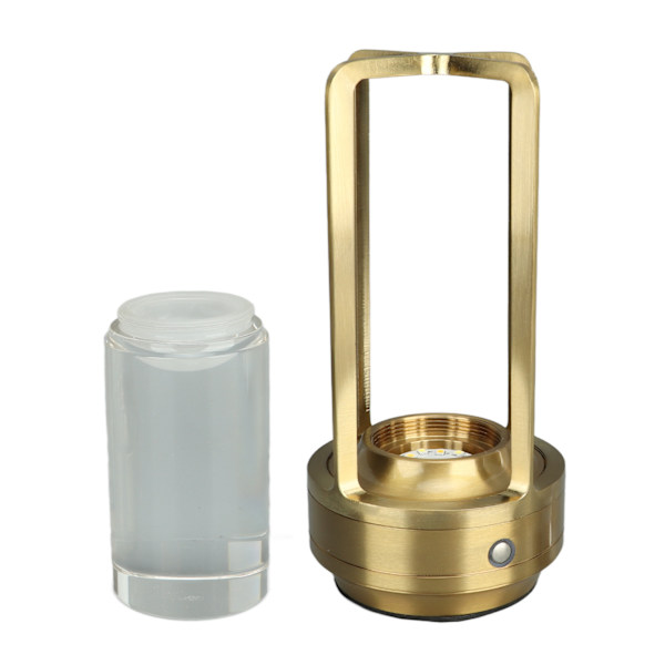 Genopladelig Ledningsfri LED Bordlampe - Berøringsstyring med 3 Farver Trinløs Dæmpning - Elegant Guldsengbord Natlampe