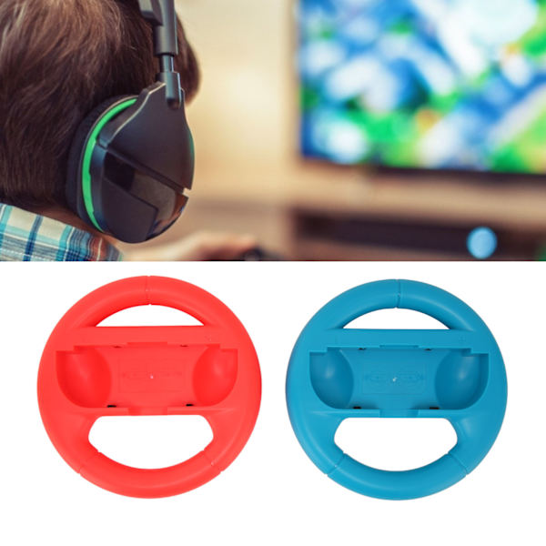 2 stk. Rattet Controller Bærbar Racing Spil Tilbehørssæt til Switch (Rød Blå)