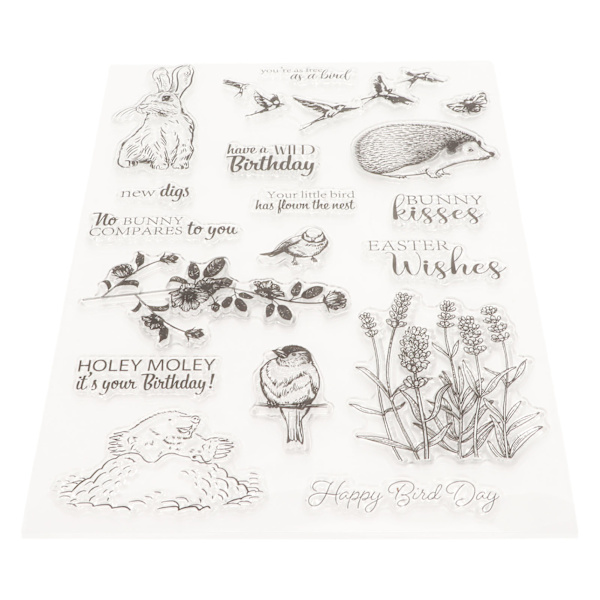 Sett med 4 klare TPR-stempel for DIY-preging og scrapbooking-prosjekter