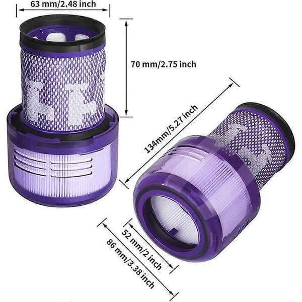 2 stk. HEPA-filter til V12 Slim Detect Absolute Extra/Total Clean Som Vist