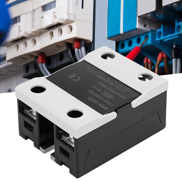 BERM BRM-40VD Solid State Relay: 40A DC 0-10V & AC 0-250V Flamskyddande Relä för Globala Applikationer