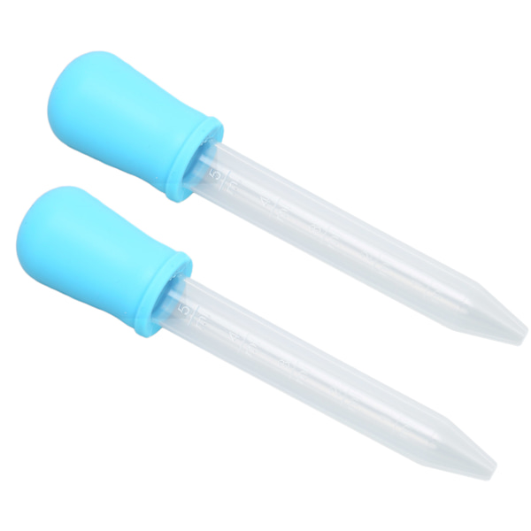 2 stk Silikon Overførings Pipetter - Multifunksjonelle Kalibrerte Væske Dryppere for Laboratorium og DIY Kunstprosjekter - Blå