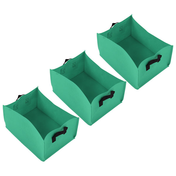 3 kpl Paksuja Ei-kudottua Kasvien Istutuspusseja Taimien Kasvatukseen Puutarhan Istutuslaatikko Kahvalla Vaaleanvihreä 40x30x20cm