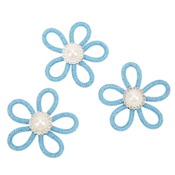3 st Broch 6 cm Bred Färger Söt Blommig Skor Broch för Väska Smycken Tillbehör för Present Blå Nät Pärla Spänne