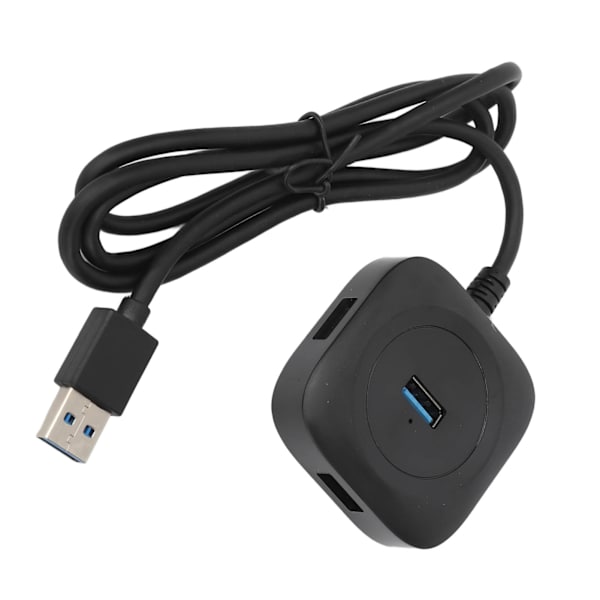 USB 3.0 Hub Svart Hög Effekt 4 Portar Samtidigt Användning Stabil Långvarig för Underhållning Kontor