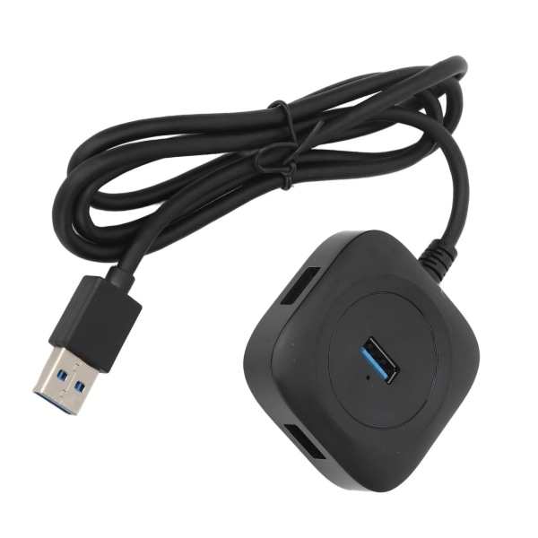 USB 3.0 Hub Svart Høy strømforsyning 4 Porter Samtidig bruk Stabil Langvarig for underholdning Kontor- W