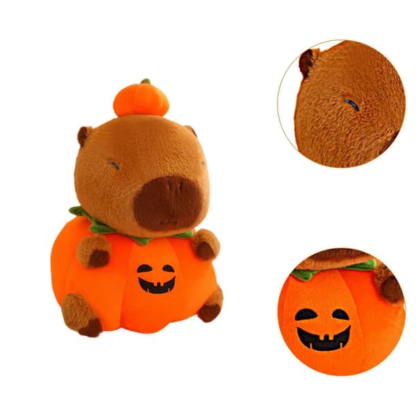 Plys Græskar Capybara Udstoppede Capybara Legetøj Sofapude Rumindretning Blød Capybara 25cm
