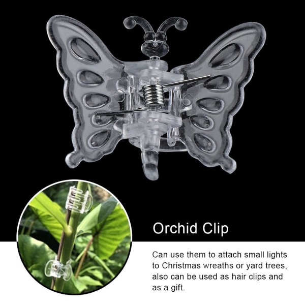 100 st Trädgårdsredskap Stamklämmor växa upprätt Orkidé Plast Mini stjälkar Blomma