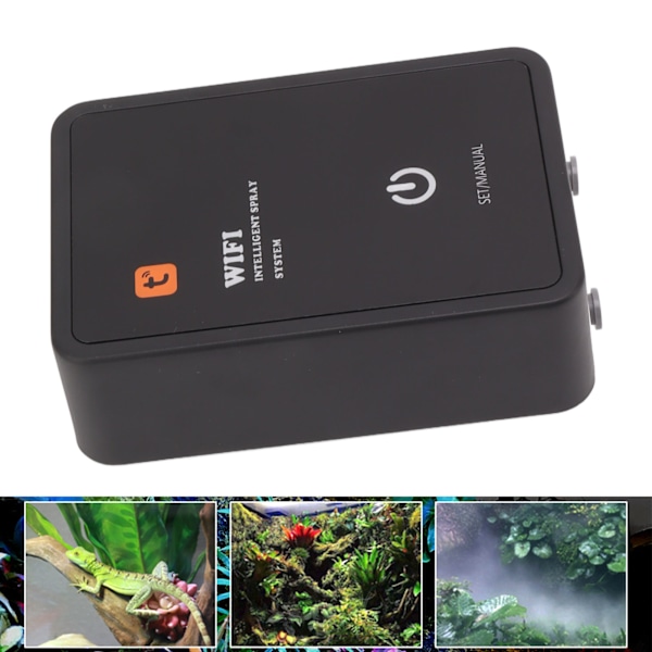 Reptil-Luftfugter Akryl Smart Automatisk Tågesystem med EVA Dæmpende Fodpuder til Reptil Terrarier 100 til 240V EU Stik