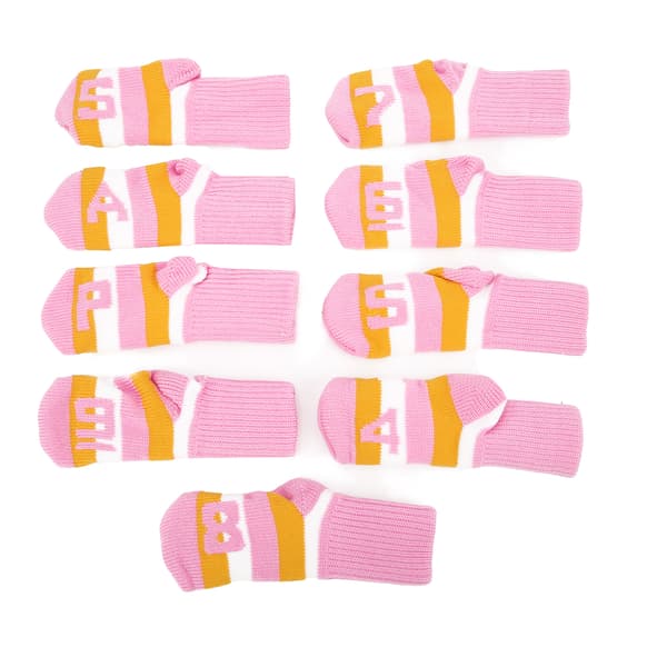 Stickad Golfklubba Iron Head Covers Headcovers Protector Golfs Head Cover Set With NumbersPink