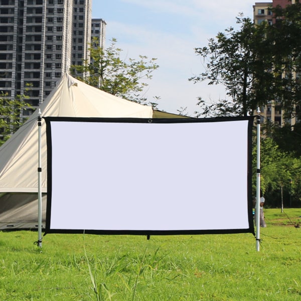 16:9 projektorskærm med kroge HD foldbar rynkefri indendørs udendørs filmprojektionsskærm 72 tommer